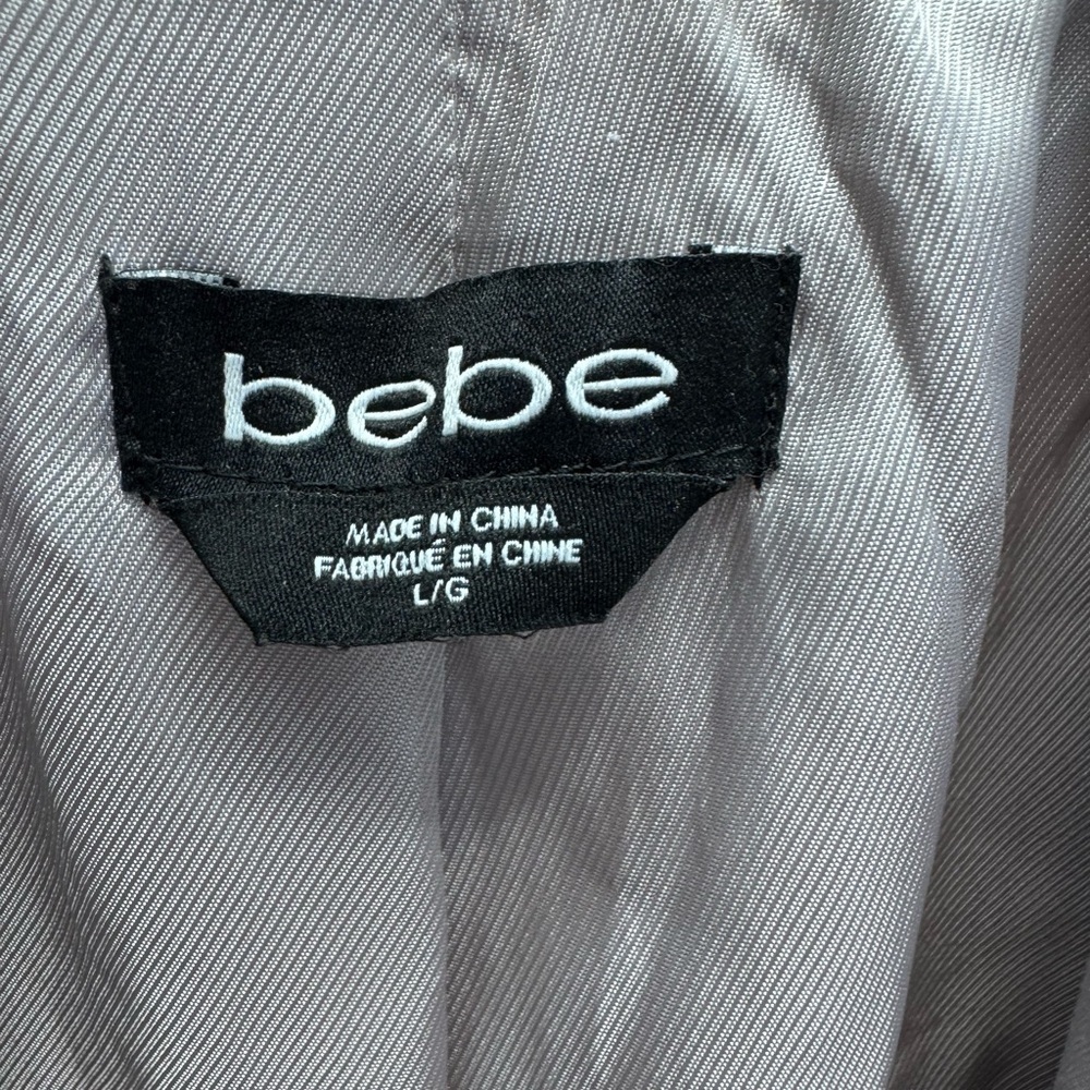 Bebe.   Gray Trench Coat with Tailored Silhouette and Cinched Waist - Picture 11 of 14
